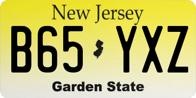 NJ license plate B65YXZ