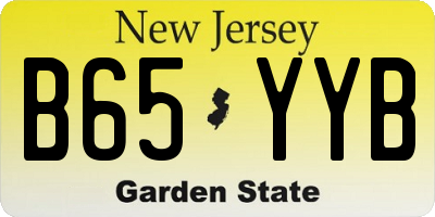 NJ license plate B65YYB