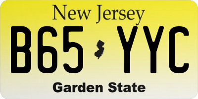 NJ license plate B65YYC