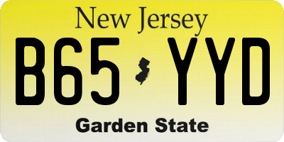 NJ license plate B65YYD