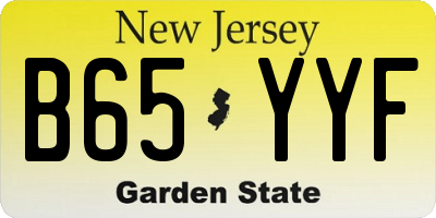 NJ license plate B65YYF