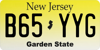 NJ license plate B65YYG