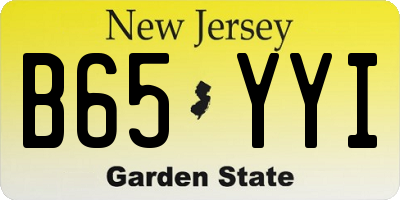 NJ license plate B65YYI