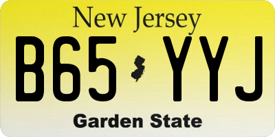 NJ license plate B65YYJ