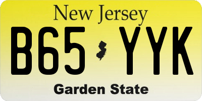 NJ license plate B65YYK