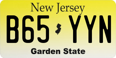 NJ license plate B65YYN