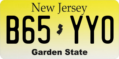 NJ license plate B65YYO