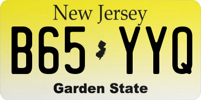 NJ license plate B65YYQ