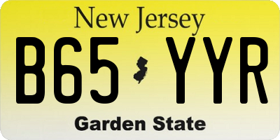 NJ license plate B65YYR