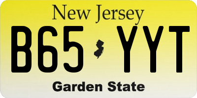 NJ license plate B65YYT