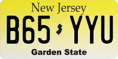 NJ license plate B65YYU