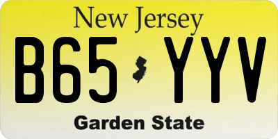 NJ license plate B65YYV