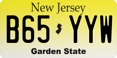 NJ license plate B65YYW