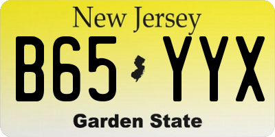 NJ license plate B65YYX