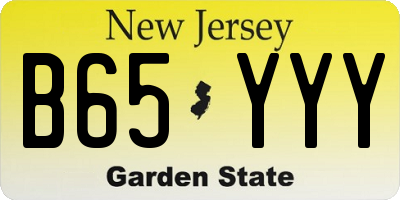 NJ license plate B65YYY