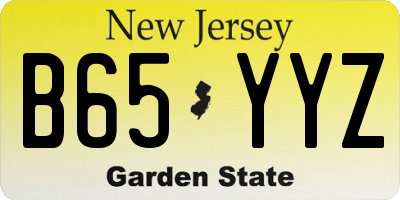 NJ license plate B65YYZ