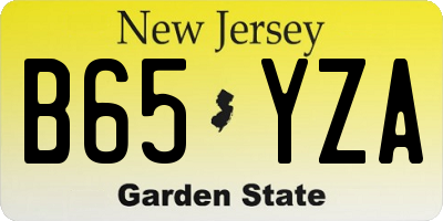 NJ license plate B65YZA