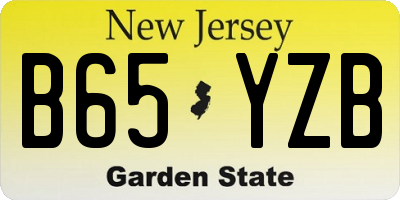 NJ license plate B65YZB