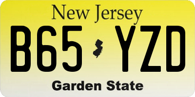 NJ license plate B65YZD