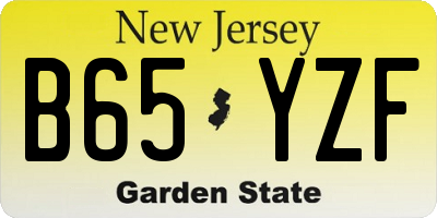 NJ license plate B65YZF