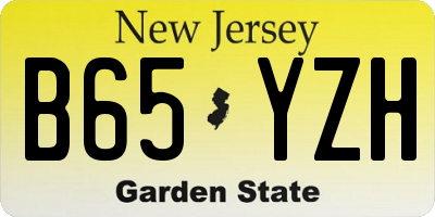 NJ license plate B65YZH