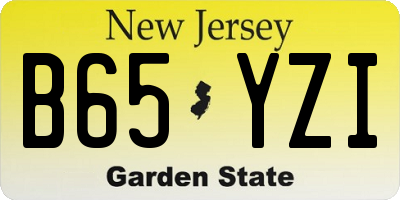 NJ license plate B65YZI