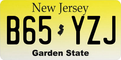 NJ license plate B65YZJ