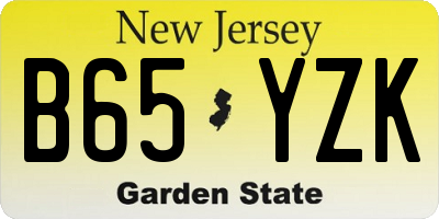 NJ license plate B65YZK