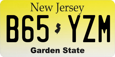 NJ license plate B65YZM