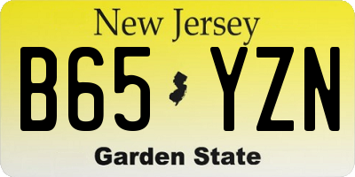 NJ license plate B65YZN