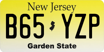 NJ license plate B65YZP