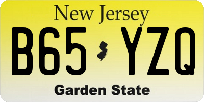 NJ license plate B65YZQ