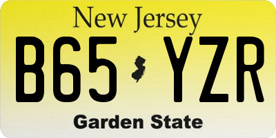 NJ license plate B65YZR