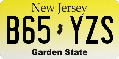 NJ license plate B65YZS