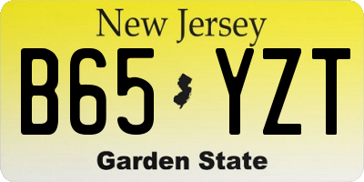 NJ license plate B65YZT