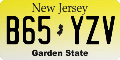 NJ license plate B65YZV