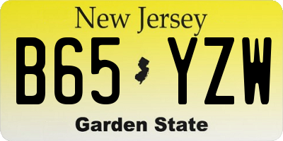 NJ license plate B65YZW