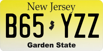 NJ license plate B65YZZ