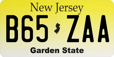 NJ license plate B65ZAA