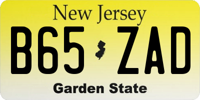 NJ license plate B65ZAD