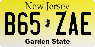 NJ license plate B65ZAE