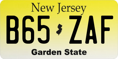 NJ license plate B65ZAF
