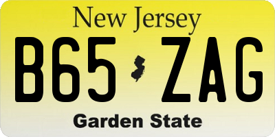 NJ license plate B65ZAG