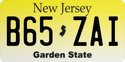 NJ license plate B65ZAI