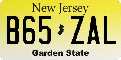 NJ license plate B65ZAL