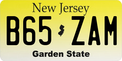 NJ license plate B65ZAM