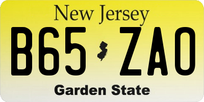 NJ license plate B65ZAO