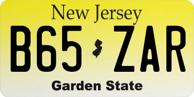NJ license plate B65ZAR