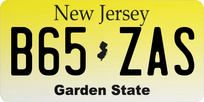 NJ license plate B65ZAS