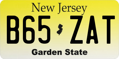 NJ license plate B65ZAT
